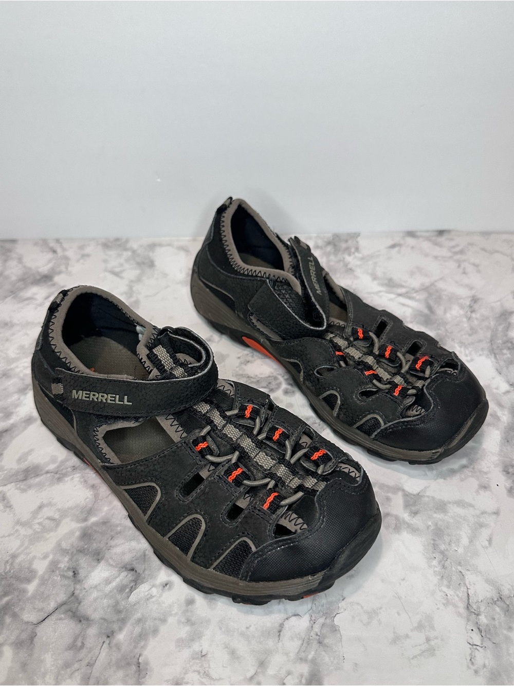 Merrell Hydro H2O Size 3W Black Orange Hiking Water Sport Sandals